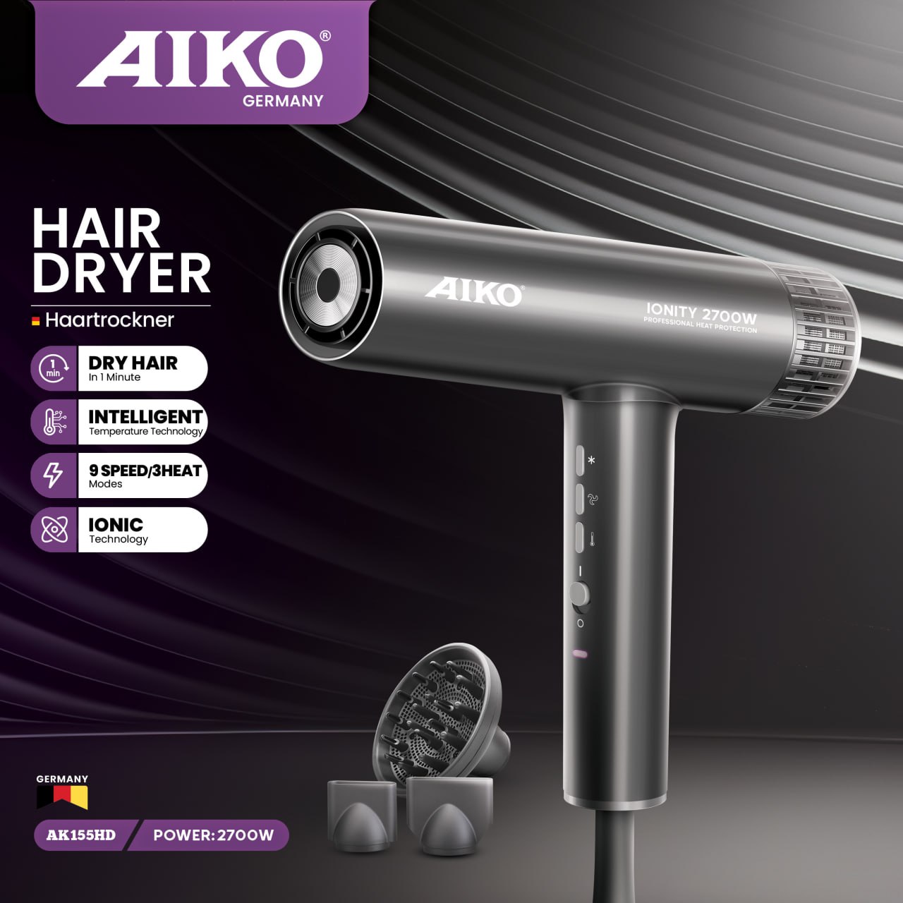 سشوار AIKO مدل AK155HD 2700 وات