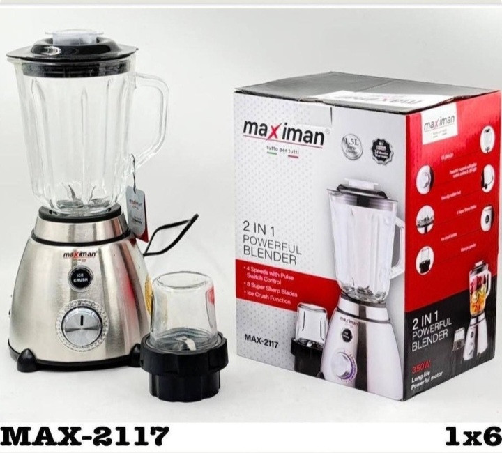 مخلوطکن ماکسیمان MAX-2117 دو در یک ۱.۵ لیتر ۳۸۰ وات