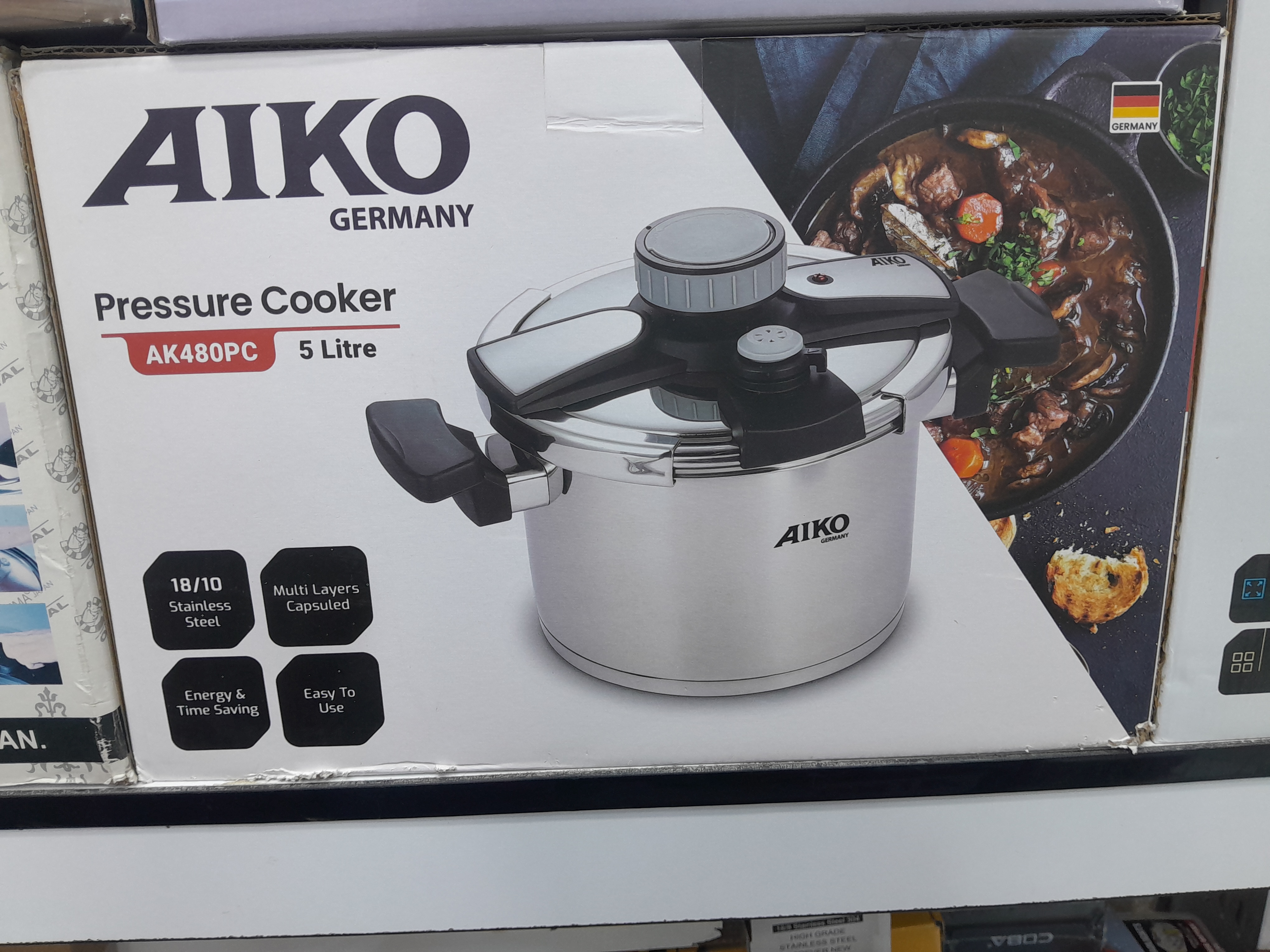 پرس‌پک AIKO Germany مدل AK480PC 5 لیتر استیل 18/10